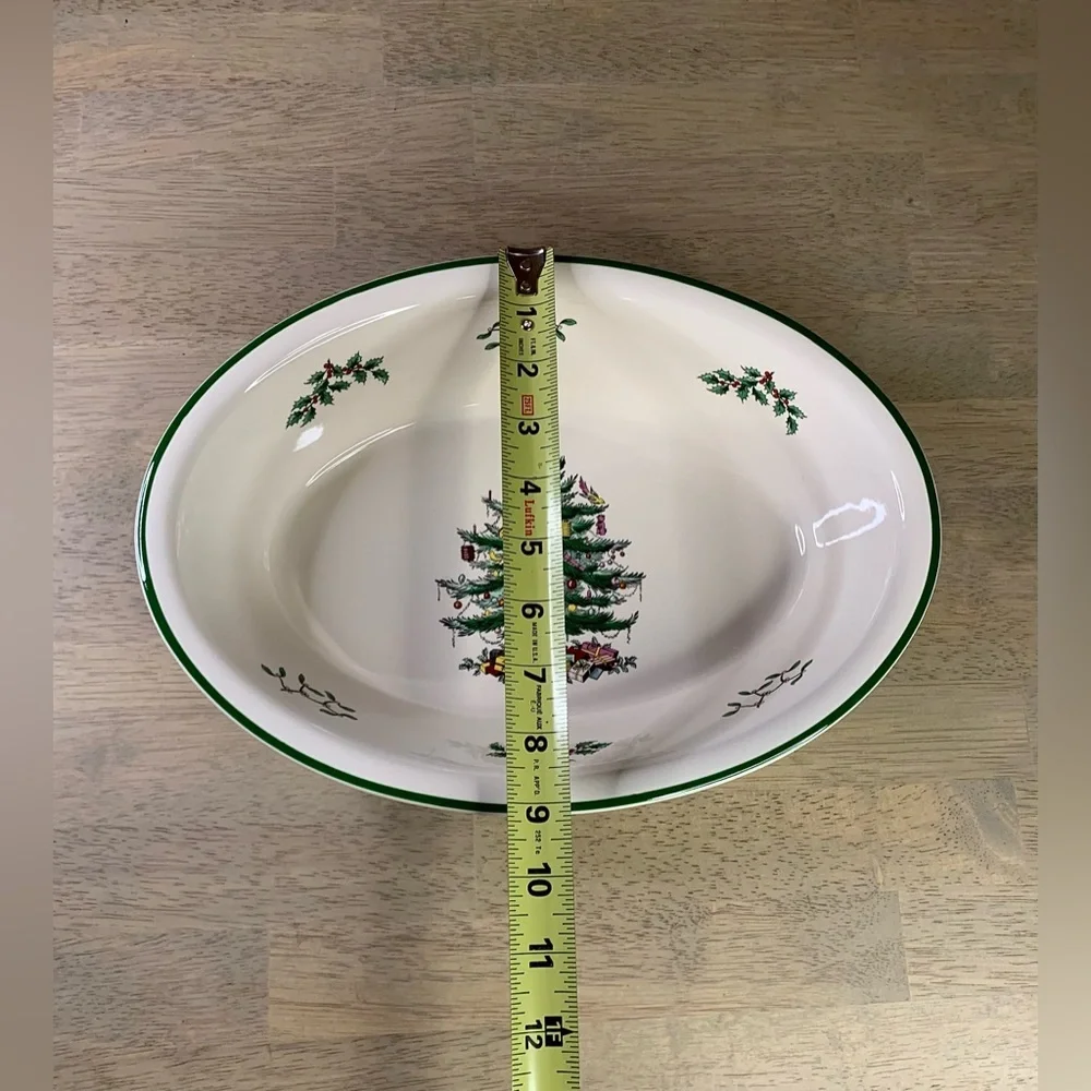SPODE 'CHRISTMAS TREE'‎ LARGE OVAL BAKER - OVEN TO TABLE -ENGLAND